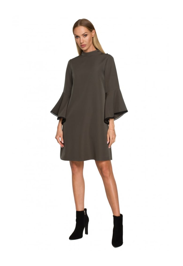 Елегантна рокля Полиестер - Розова - Каки MOE