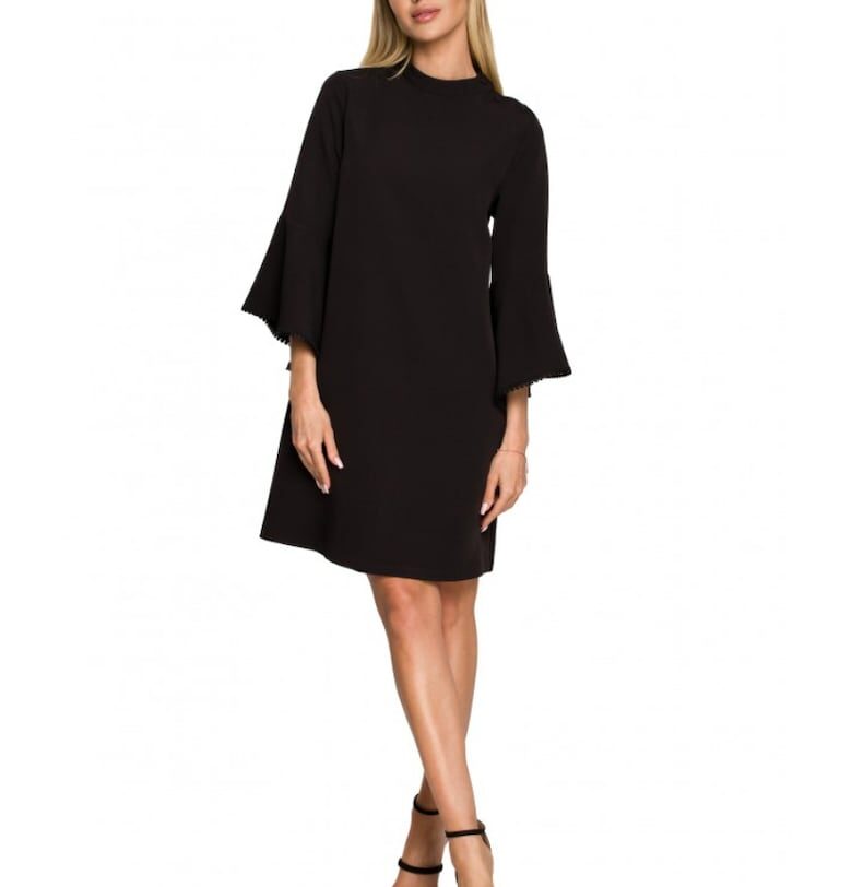 Елегантна рокля  Полиестер - Розова - Черен MOE