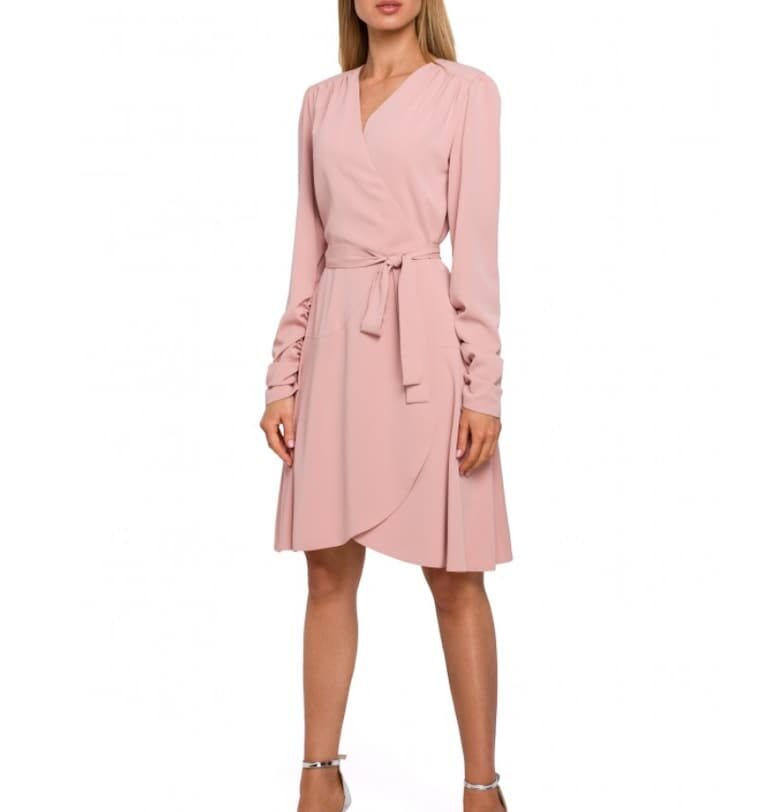 Елегантна рокля -  Полиестер - Розово MOE