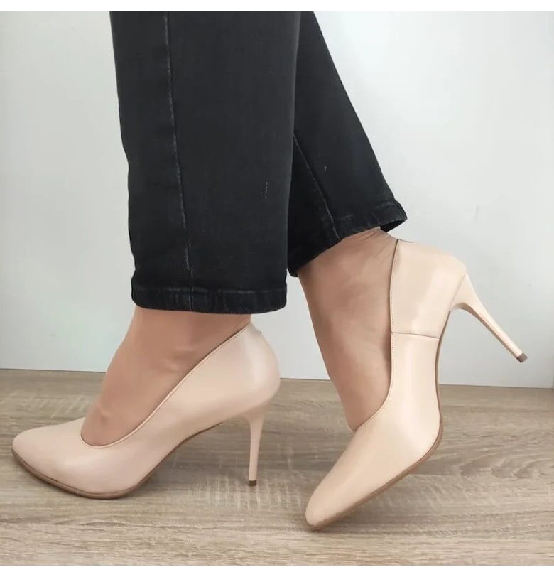 Елегантни дамски обувки  3527 Beige - Бежови - Hюд цвят Antonio