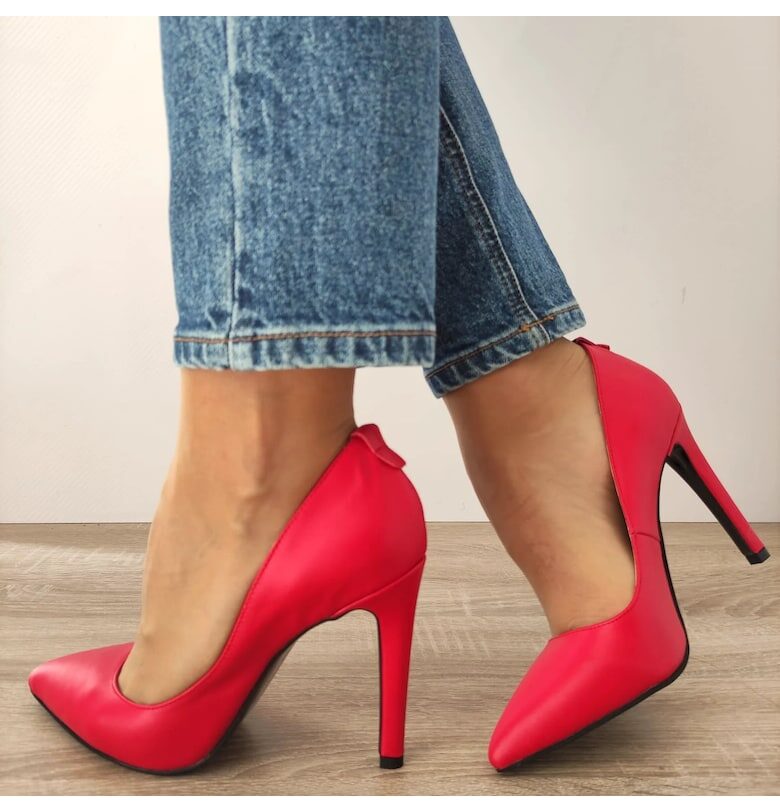 Елегантни дамски обувки  374 - Червени - Червен PERLLA