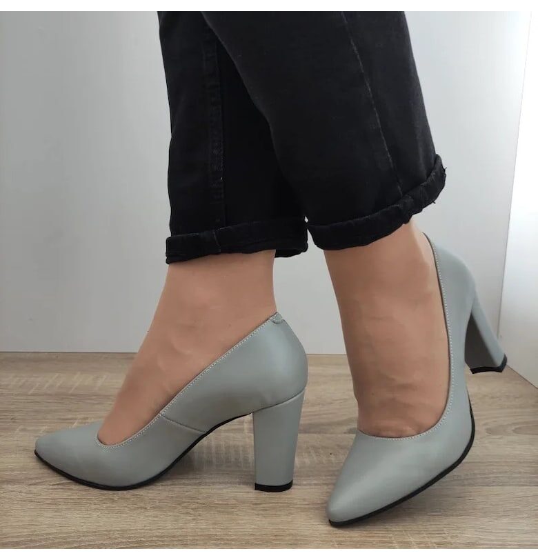 Елегантни дамски обувки  5120 Grey - Сиви - Сив PERLLA