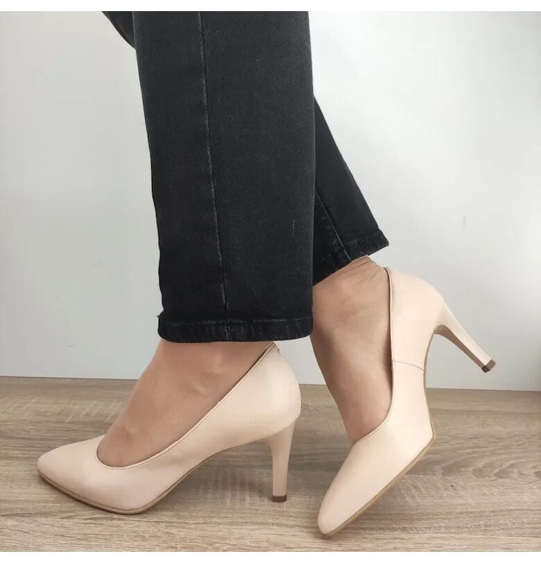 Елегантни дамски обувки  515-2 Beige - Бежови - Hюд цвят PERLLA