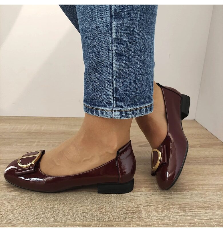 Елегантни дамски обувки  Tp377 - Лак - Черен FORMAZIONE