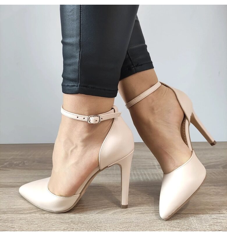 Елегантни дамски обувки  - Розово/Hюд цвят PERLLA