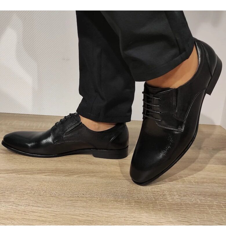 Елегантни мъжки обувки  003-035A Black - черни - Черен ELDEMAS