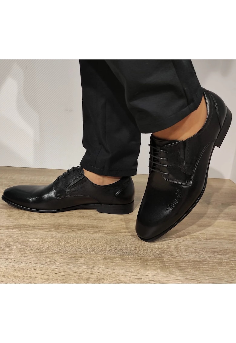 Елегантни мъжки обувки 003-035A Black - черни - Черен ELDEMAS