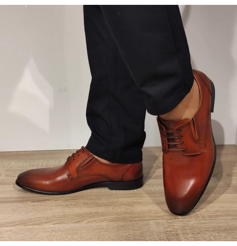 Елегантни мъжки обувки  003-035A - Кафяви - Кафяв ELDEMAS