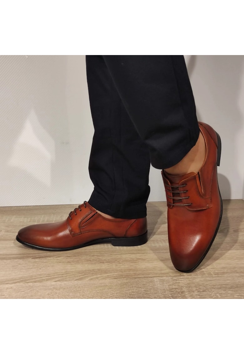 Елегантни мъжки обувки 003-035A - Кафяви - Кафяв ELDEMAS