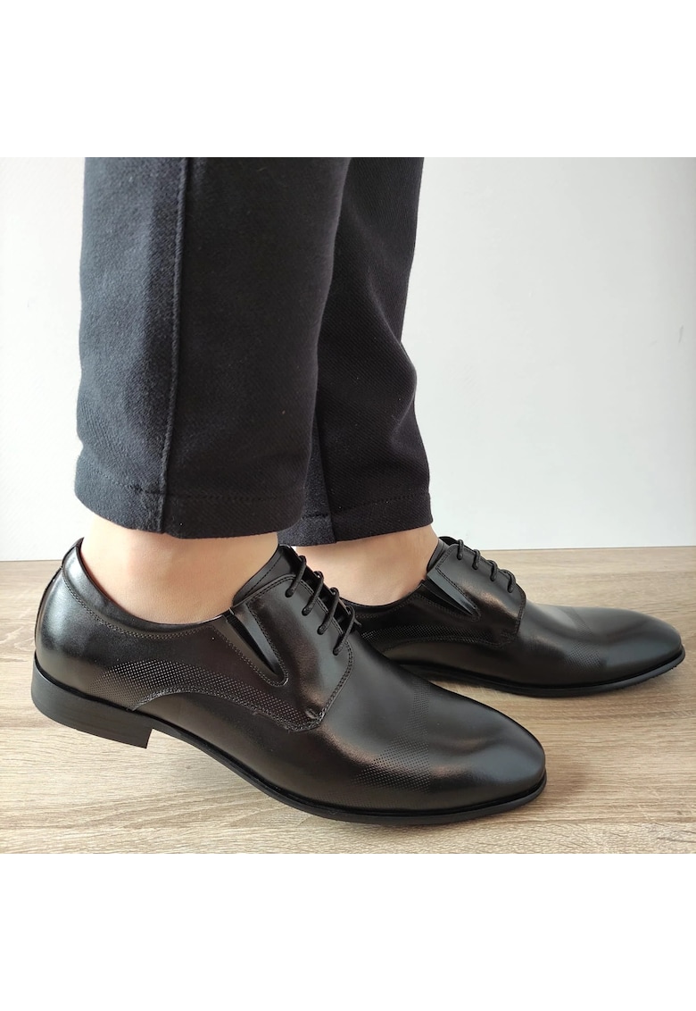 Елегантни мъжки обувки 003-3 Black - черни - Черен ELDEMAS