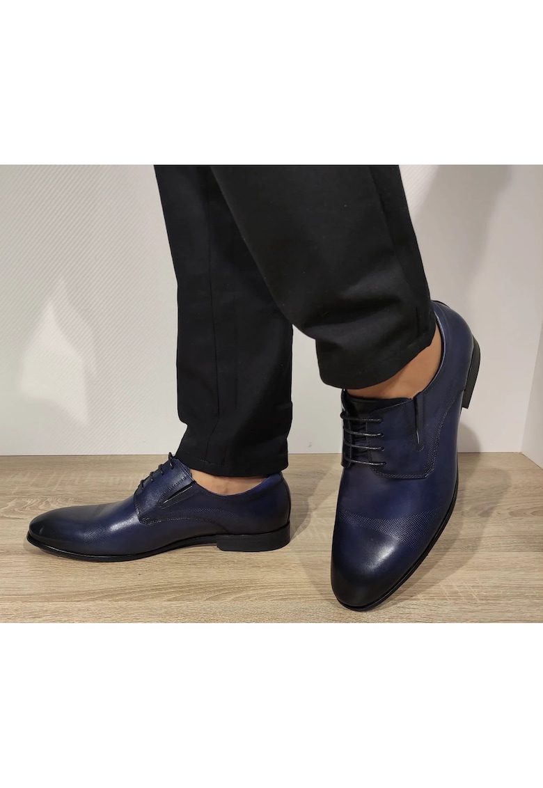 Елегантни мъжки обувки 003-3 - сини - Син ELDEMAS