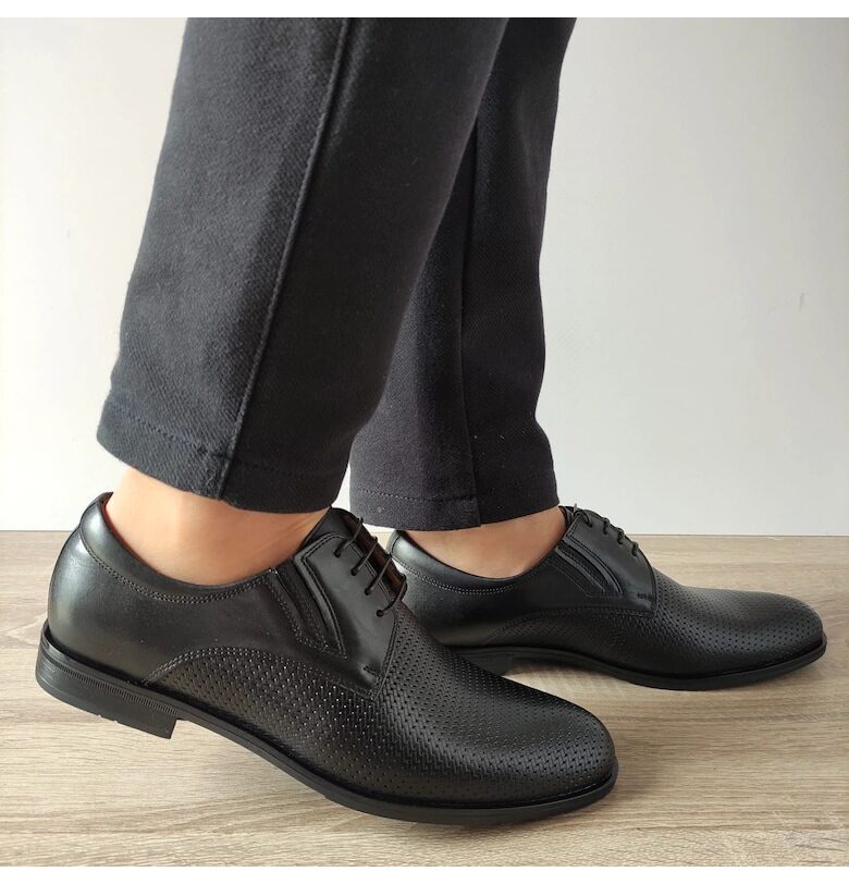 Елегантни мъжки обувки  6845-1741-B5P28 черни - черни - Черен Conhpol