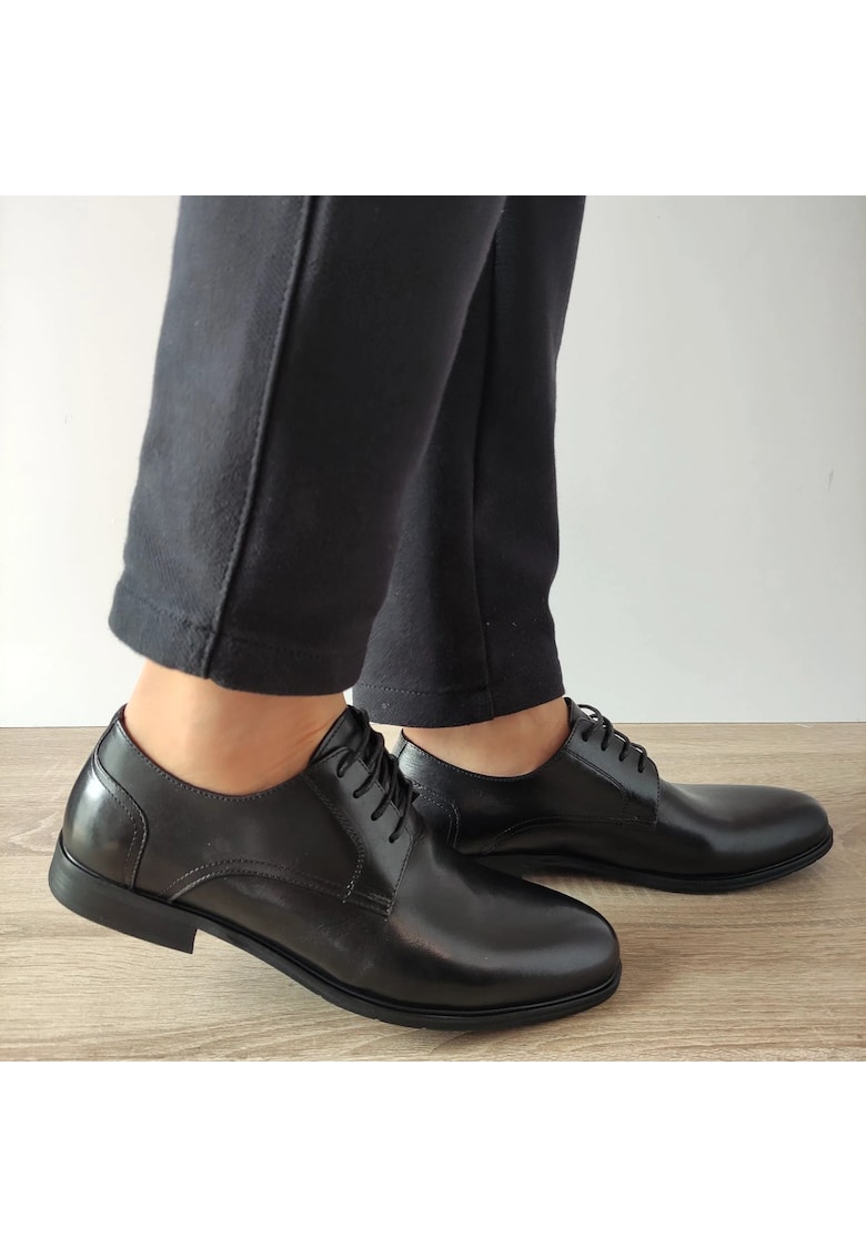 Елегантни мъжки обувки 9122-3 Black - черни - Черен ELDEMAS