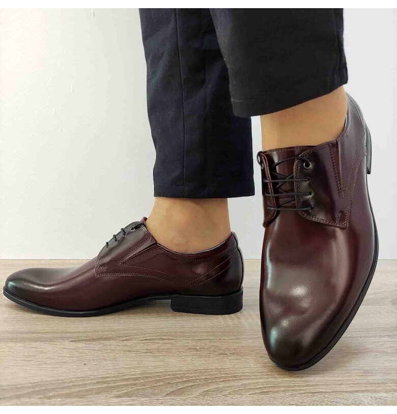 Елегантни мъжки обувки  9166-0412-00S02 Лачено бордо - Лачено бордо - Bordeaux Conhpol