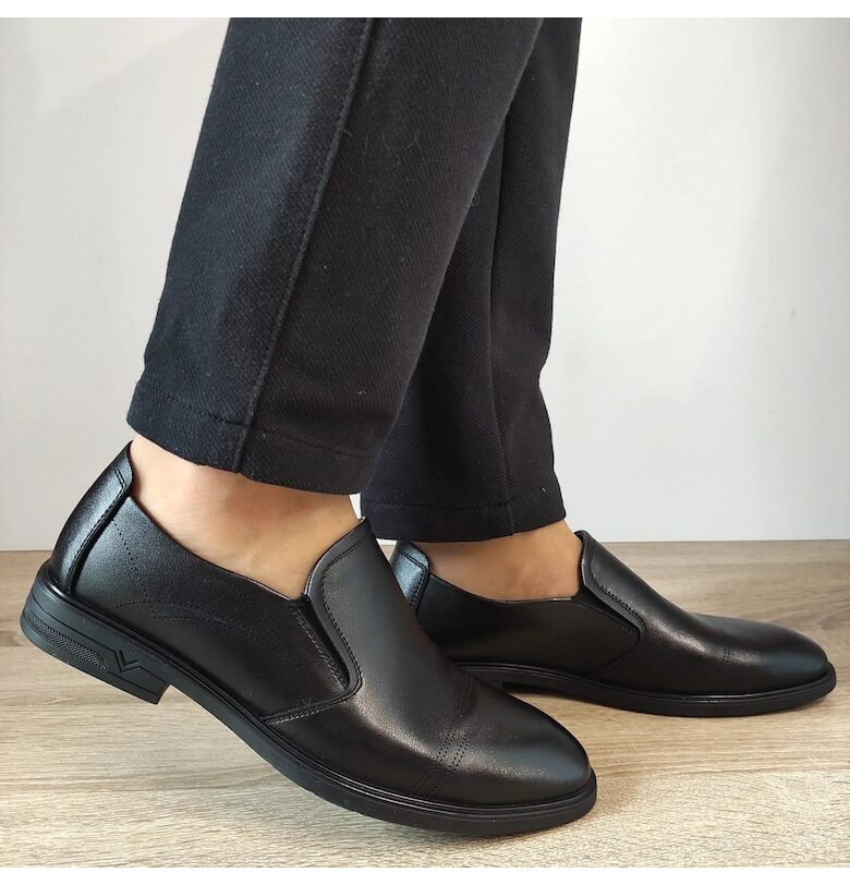 Елегантни мъжки обувки  B16235 Black - черни - Черен Mels