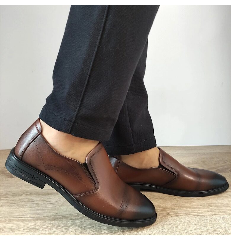 Елегантни мъжки обувки  B16235 Brown - Кафяви - Кафяв Mels