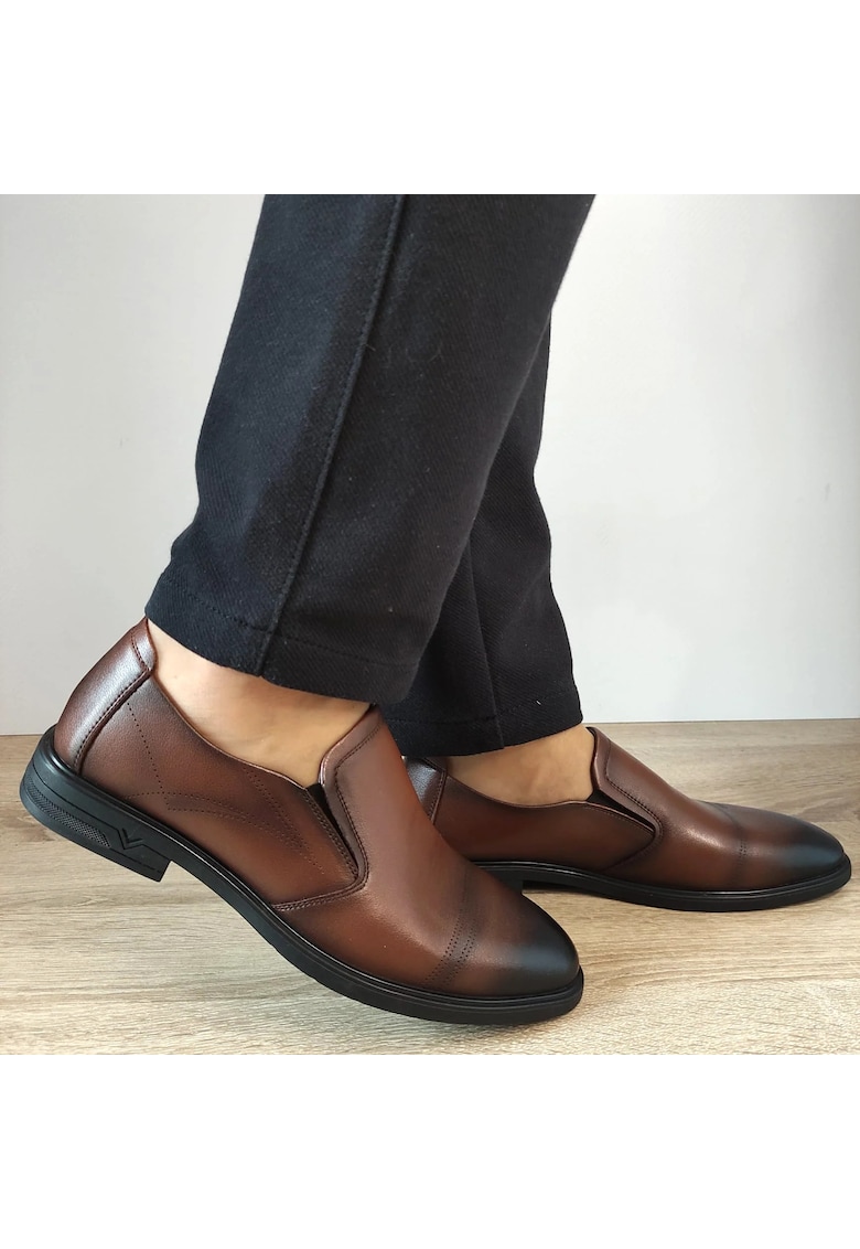 Елегантни мъжки обувки B16235 Brown - Кафяви - Кафяв Mels