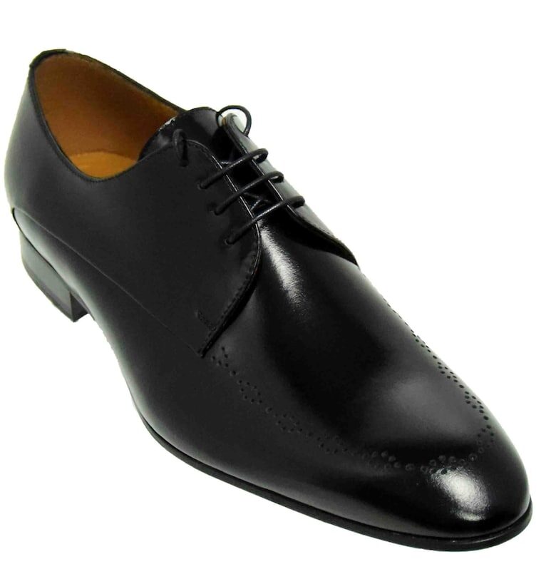 Елегантни мъжки обувки  Co52 - черни на цветя - Черен Conhpol