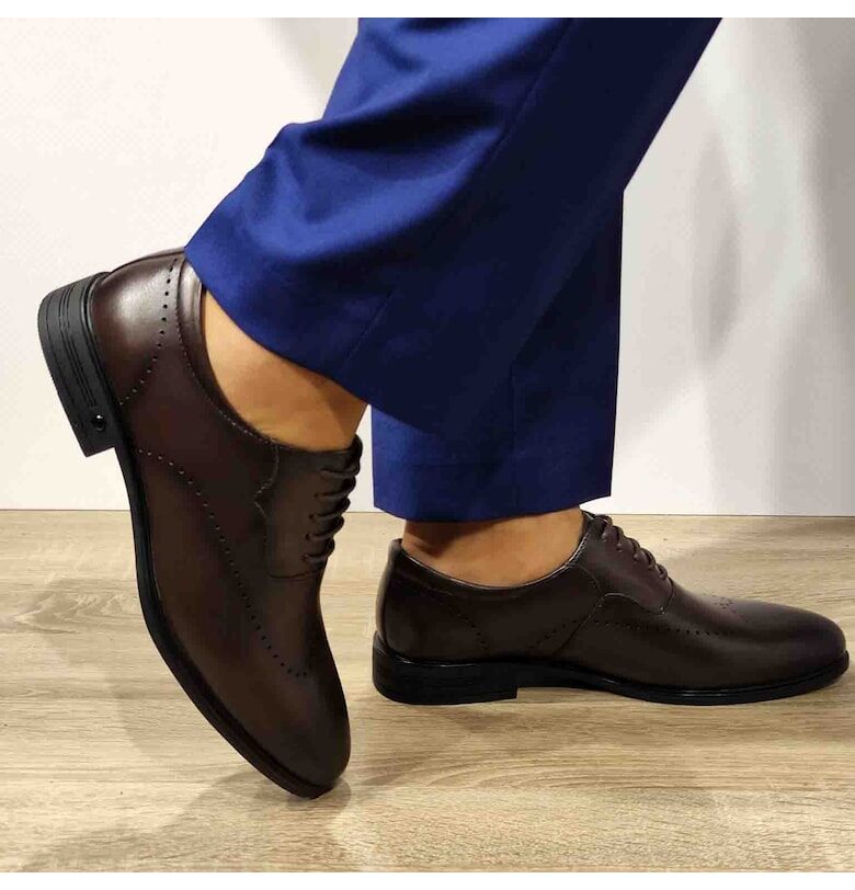 Елегантни мъжки обувки  F066-025 Coffee - Кафе - Кафяв ELDEMAS