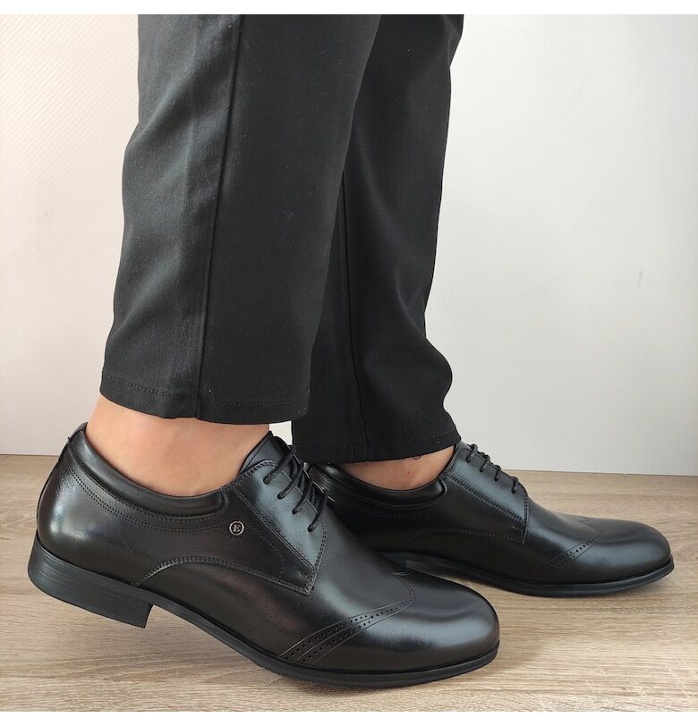 Елегантни мъжки обувки  F4155-361 Black - Черни - Черен ELDEMAS