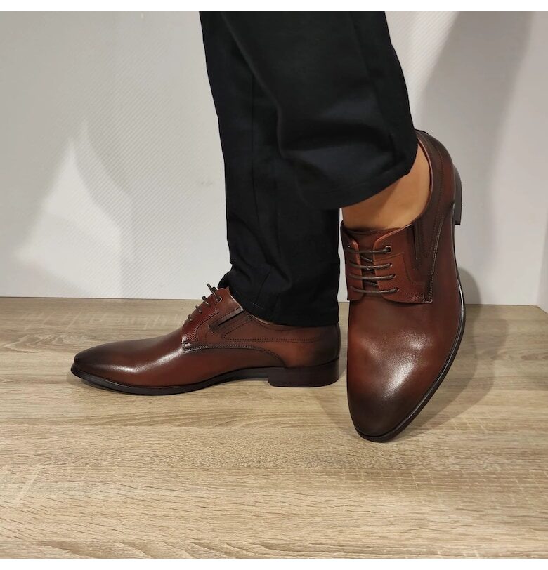 Елегантни мъжки обувки  Vs161-07 Brown - Кафяви - Кафяв ELDEMAS