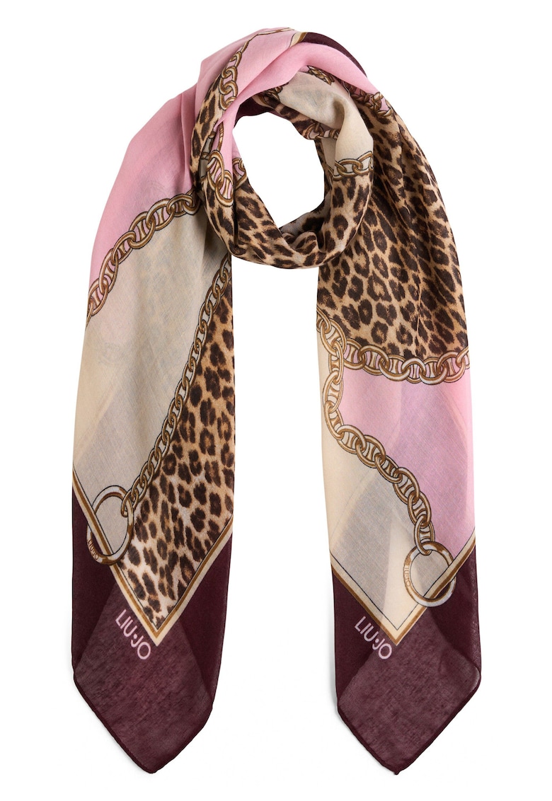 Ефирен шал с принт - Бордо/Розово Liu Jo
