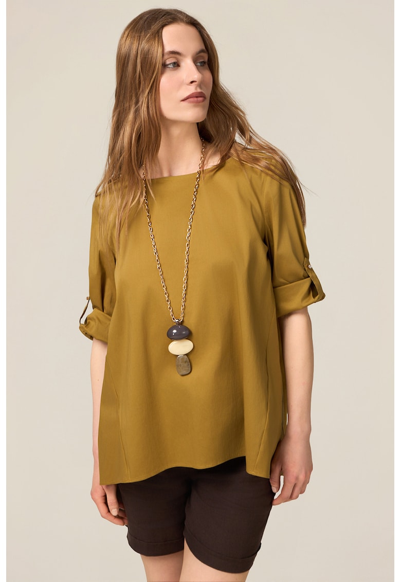 Ефирна блуза с 3/4 ръкави - Синапено жълто Oltre