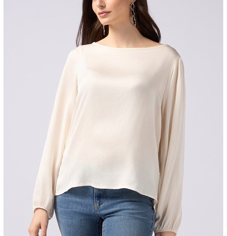 Ефирна блуза с дълги ръкави - Крем Oltre