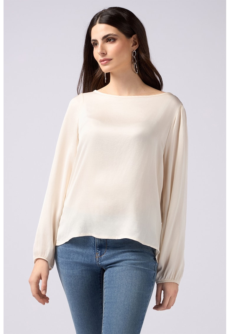 Ефирна блуза с дълги ръкави - Крем Oltre