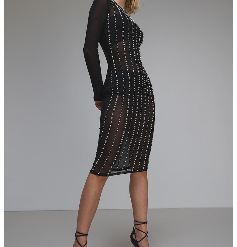 Ефирна рокля - Слонова кост/Черен Versace Jeans Couture