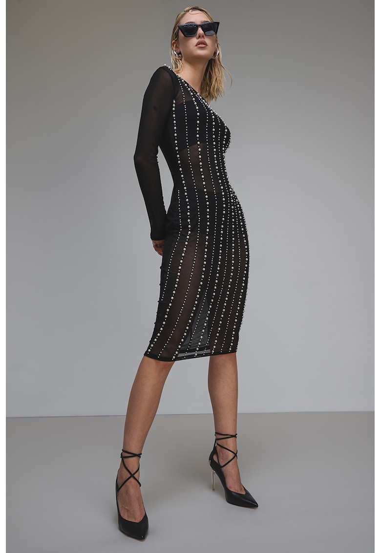 Ефирна рокля - Слонова кост/Черен Versace Jeans Couture