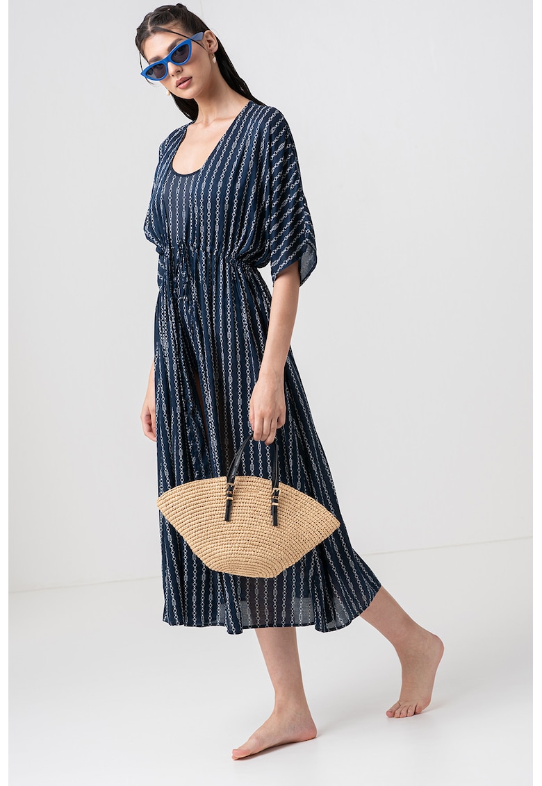 Ефирно плажно кимоно - Бял/Тъмносин Tommy Hilfiger