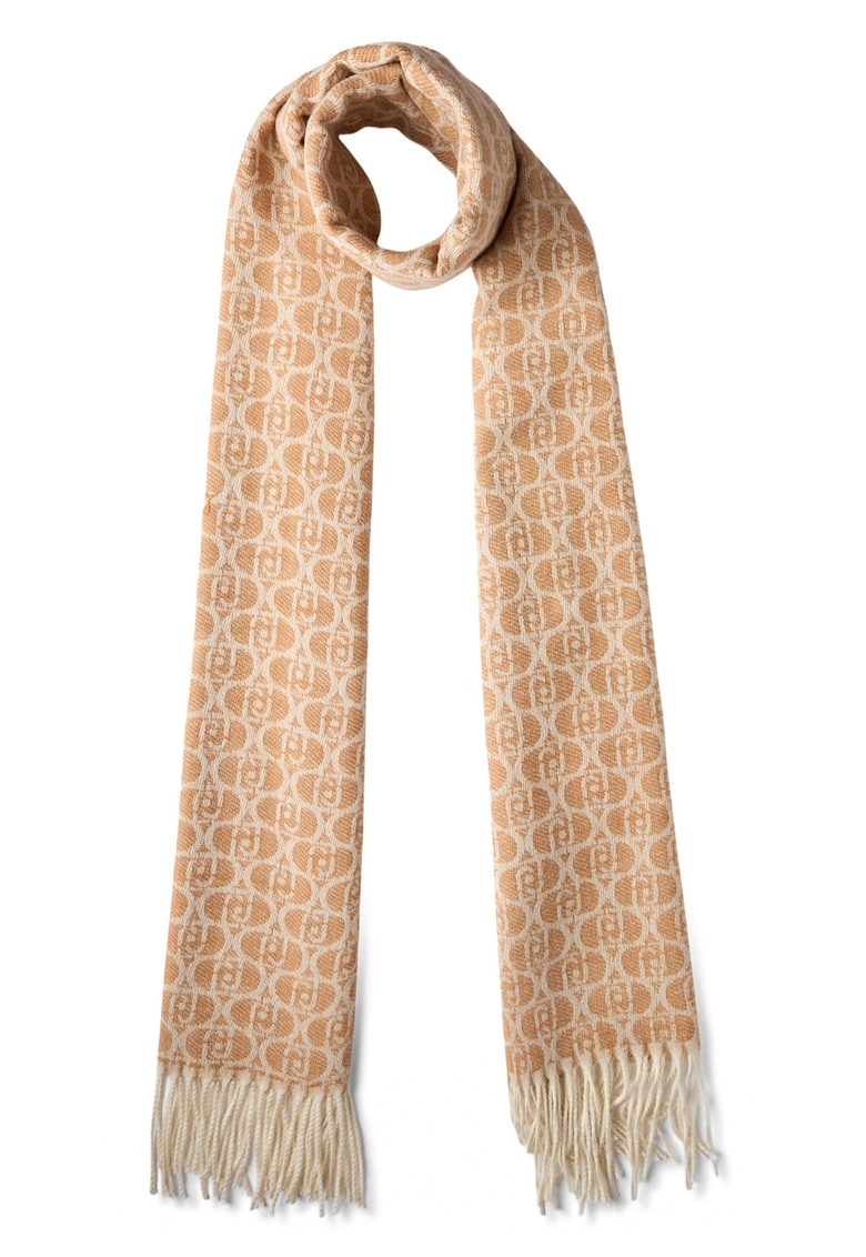 Жакардов шал с монограм - Камел Liu Jo