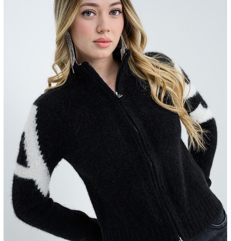 Жилетка Sylvie с алпака - Бял/Черен AllSaints