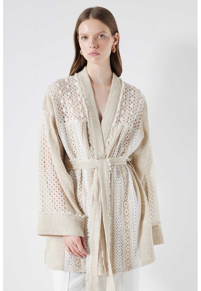Жилетка с ажур - Слонова кост Ipekyol