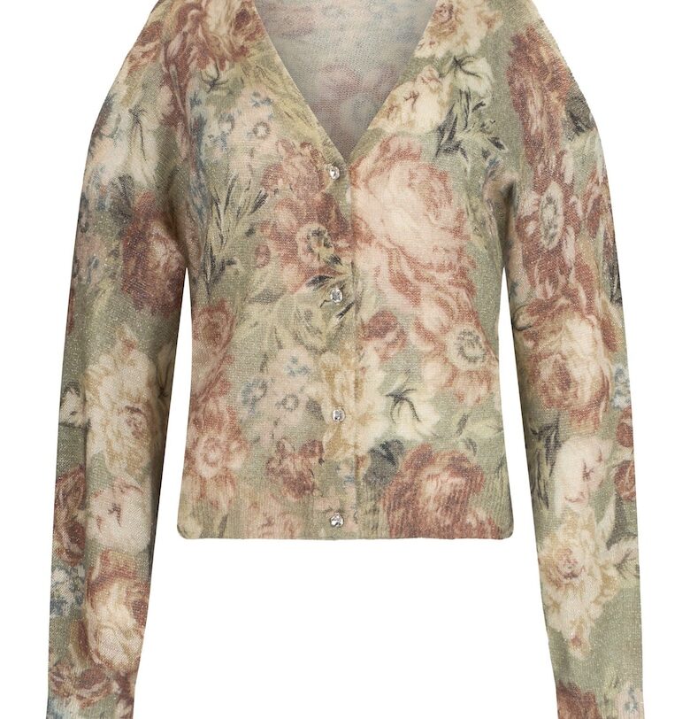 Жилетка с алпака и вълна - Бледозелен Liu Jo