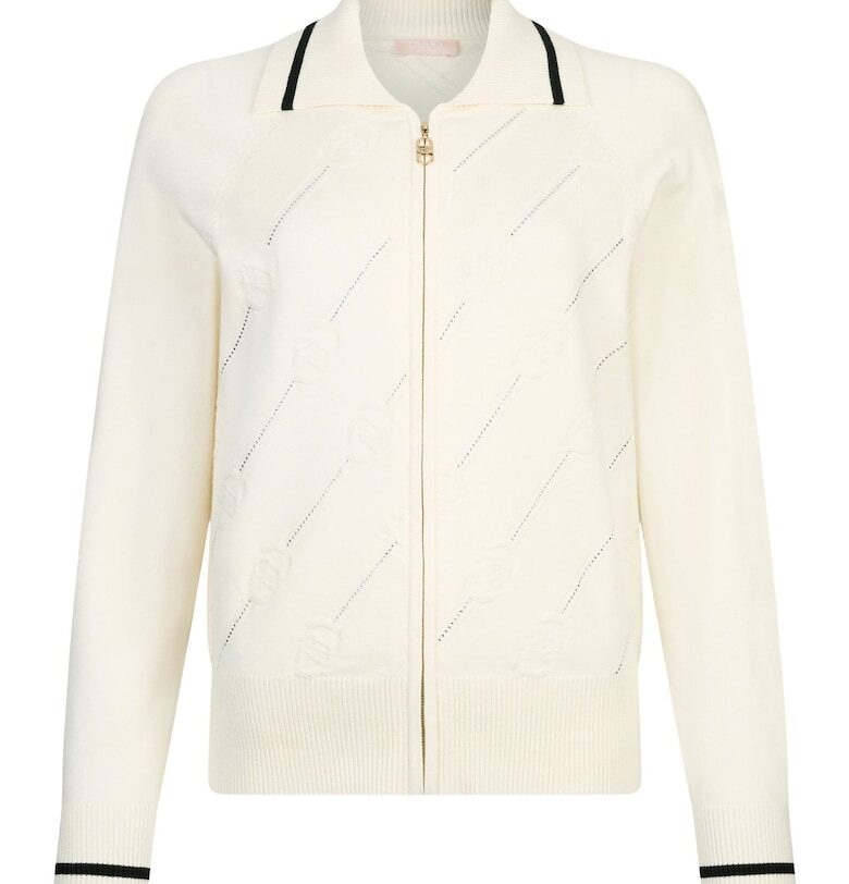 Жилетка с декоративни камъни и цип - Бял Liu Jo