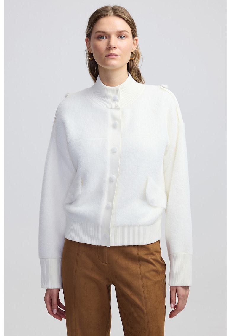 Жилетка с джобове - Бял Ipekyol