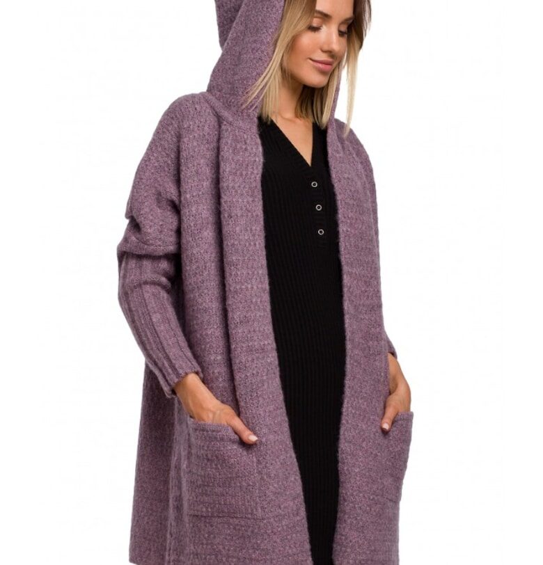 Жилетка с качулка  С полиамид - Вълна - Лилав - Лилав MOE