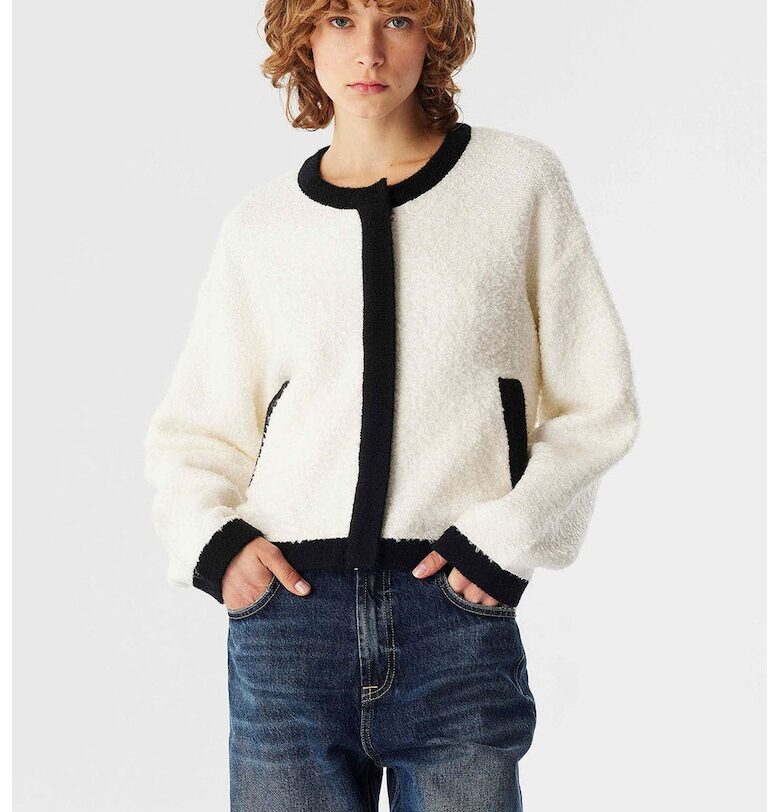 Жилетка с контрасти - Бял/Черен TWIST