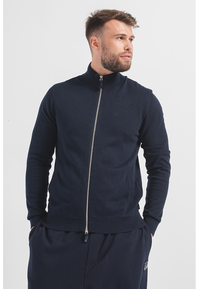 Жилетка с цип и джобове встрани - Тъмносин ARMANI EXCHANGE