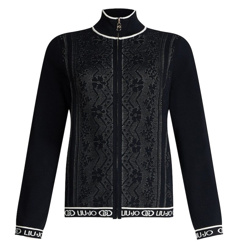 Жилетка с цип и лого - Черен Liu Jo