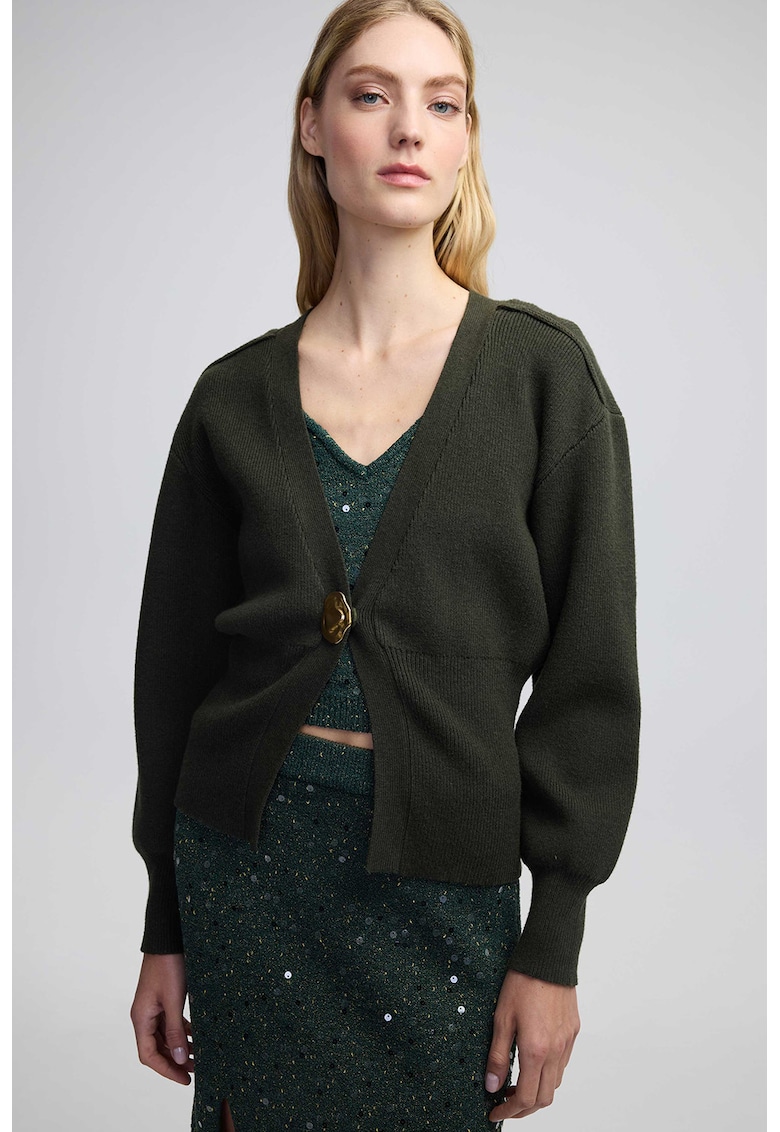 Жилетка с шпиц - Тъмно каки Ipekyol