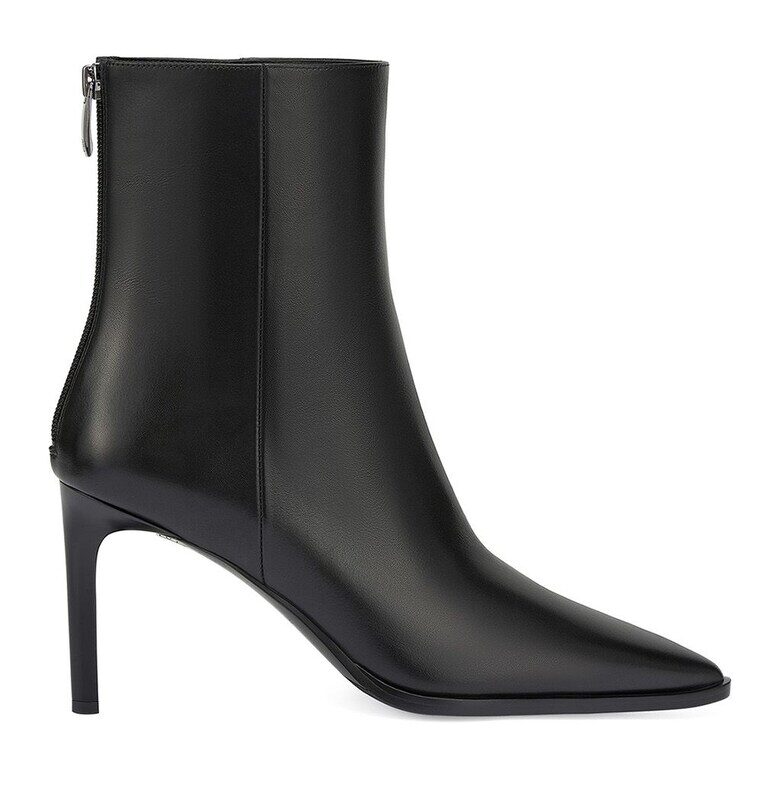 Заострени боти от кожа - Черен Potamy