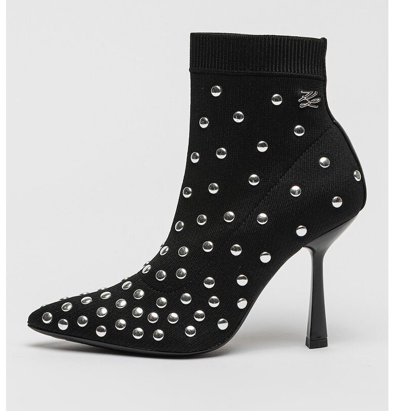 Заострени ботинки с ток - Черен Karl Lagerfeld