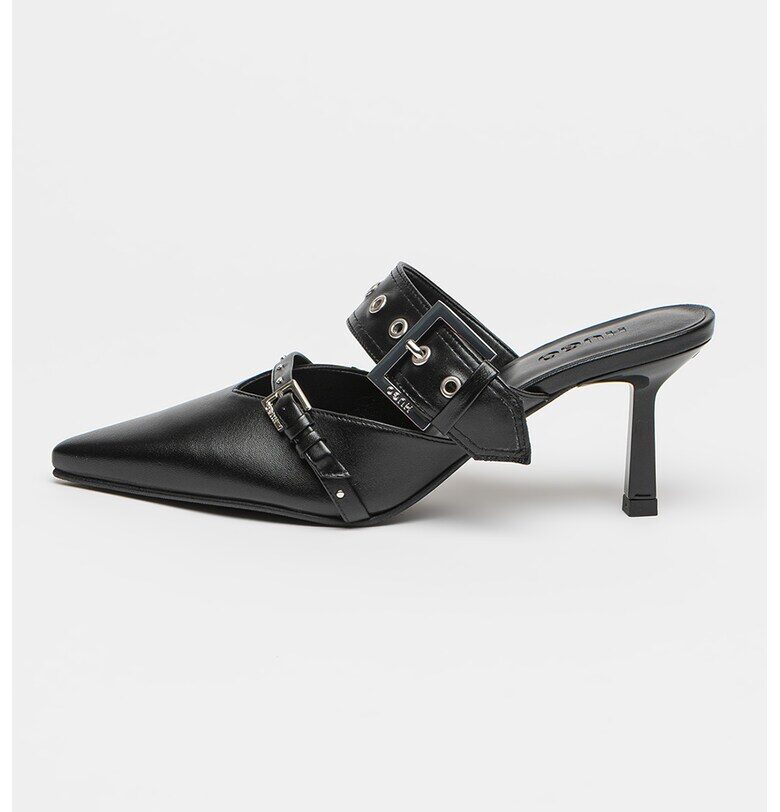 Заострени кожени обувки с тока - Черен HUGO