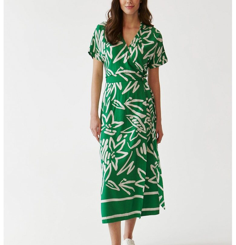 Застъпена рокля Zerwi - Аква зелено Tatuum