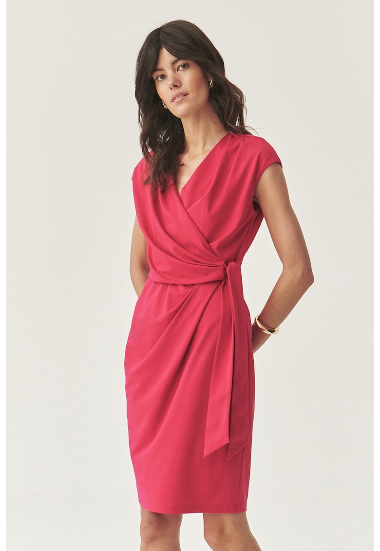 Застъпена рокля без ръкави - Червен Tatuum