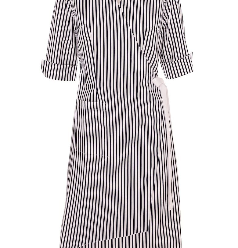 Застъпена рокля с пришит джоб - Сив Larisa Dragna