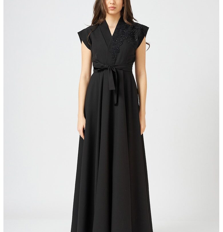 Застъпена рокля с шпиц Jaisse